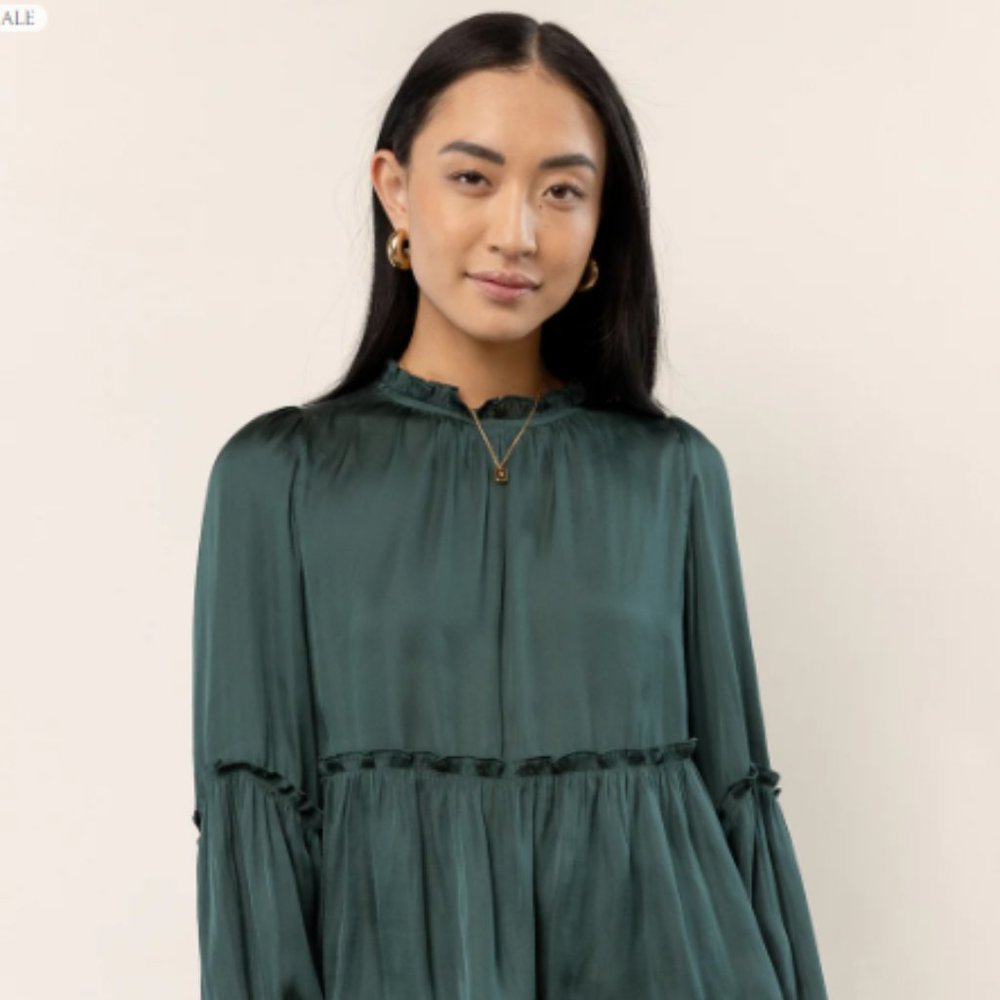 Bohme Valeria Blouse in Hunter Green